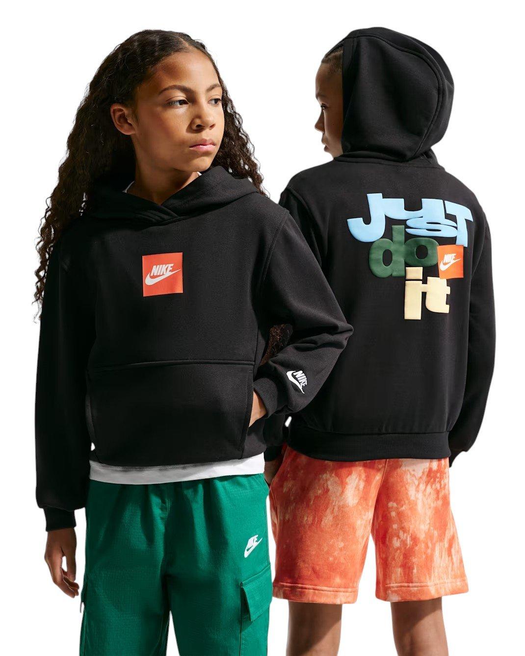 Nike Big Kids' Sportswear Club French Terry Hoodie - Black - BLACK